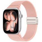 Bracelet de montre en nylon élastique à double boucle magnétique, pour Apple Watch 49mm / 46mm / 45mm / 44mm, pour Apple Watch 42mm / 41mm / 40mm / 38mm