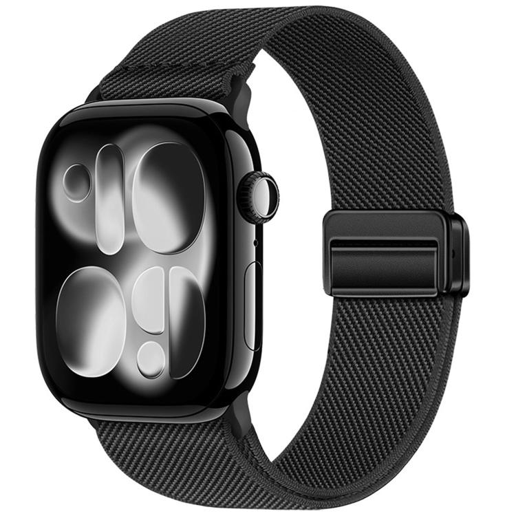 Bracelet de montre en nylon élastique à double boucle magnétique, pour Apple Watch 49mm / 46mm / 45mm / 44mm, pour Apple Watch 42mm / 41mm / 40mm / 38mm
