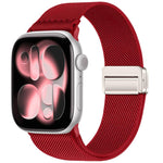 Bracelet de montre en nylon élastique à double boucle magnétique, pour Apple Watch 49mm / 46mm / 45mm / 44mm, pour Apple Watch 42mm / 41mm / 40mm / 38mm