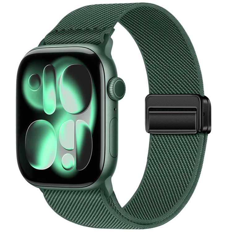 Bracelet de montre en nylon élastique à double boucle magnétique, pour Apple Watch 49mm / 46mm / 45mm / 44mm, pour Apple Watch 42mm / 41mm / 40mm / 38mm
