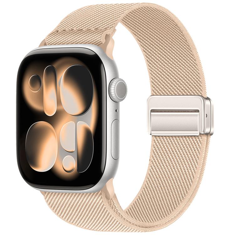 Bracelet de montre en nylon élastique à double boucle magnétique, pour Apple Watch 49mm / 46mm / 45mm / 44mm, pour Apple Watch 42mm / 41mm / 40mm / 38mm