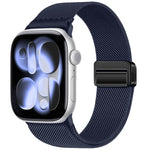 Bracelet de montre en nylon élastique à double boucle magnétique, pour Apple Watch 49mm / 46mm / 45mm / 44mm, pour Apple Watch 42mm / 41mm / 40mm / 38mm