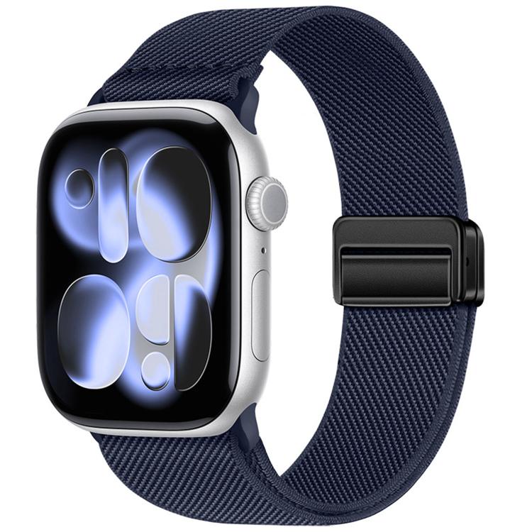 Bracelet de montre en nylon élastique à double boucle magnétique, pour Apple Watch 49mm / 46mm / 45mm / 44mm, pour Apple Watch 42mm / 41mm / 40mm / 38mm