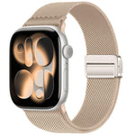 Bracelet de montre en nylon élastique à double boucle magnétique, pour Apple Watch 49mm / 46mm / 45mm / 44mm, pour Apple Watch 42mm / 41mm / 40mm / 38mm