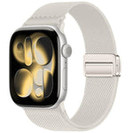 Bracelet de montre en nylon élastique à double boucle magnétique, pour Apple Watch 49mm / 46mm / 45mm / 44mm, pour Apple Watch 42mm / 41mm / 40mm / 38mm