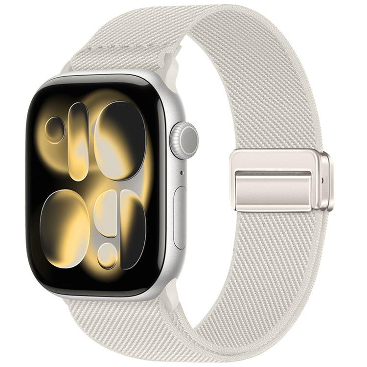 Bracelet de montre en nylon élastique à double boucle magnétique, pour Apple Watch 49mm / 46mm / 45mm / 44mm, pour Apple Watch 42mm / 41mm / 40mm / 38mm