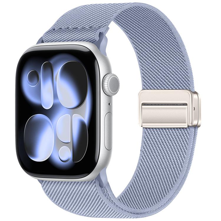 Bracelet de montre en nylon élastique à double boucle magnétique, pour Apple Watch 49mm / 46mm / 45mm / 44mm, pour Apple Watch 42mm / 41mm / 40mm / 38mm