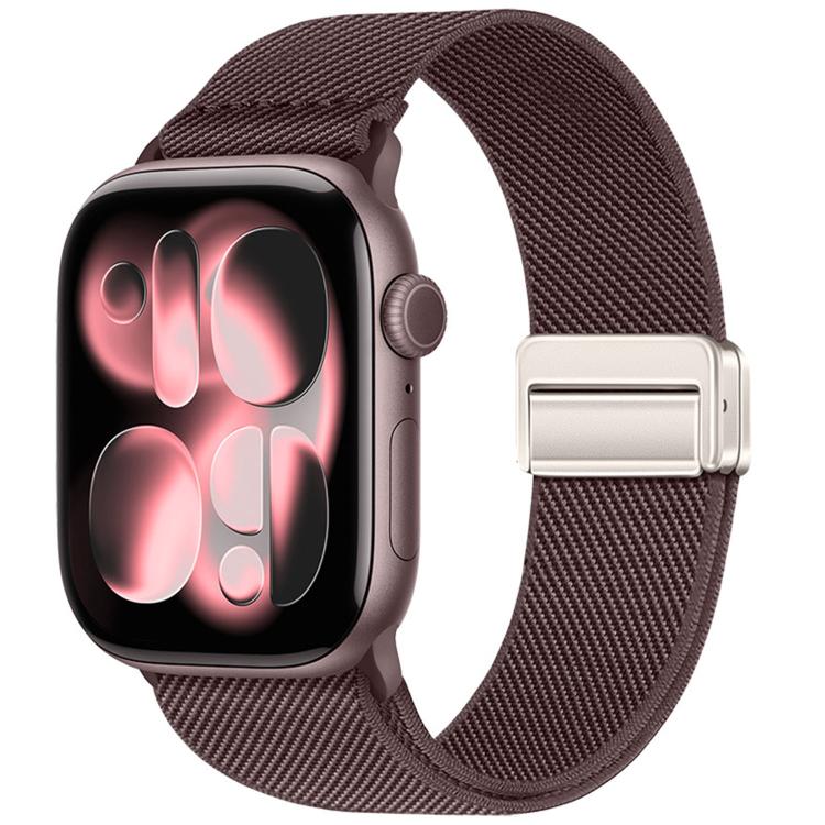 Bracelet de montre en nylon élastique à double boucle magnétique, pour Apple Watch 49mm / 46mm / 45mm / 44mm, pour Apple Watch 42mm / 41mm / 40mm / 38mm