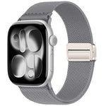 Bracelet de montre en nylon élastique à double boucle magnétique, pour Apple Watch 49mm / 46mm / 45mm / 44mm, pour Apple Watch 42mm / 41mm / 40mm / 38mm
