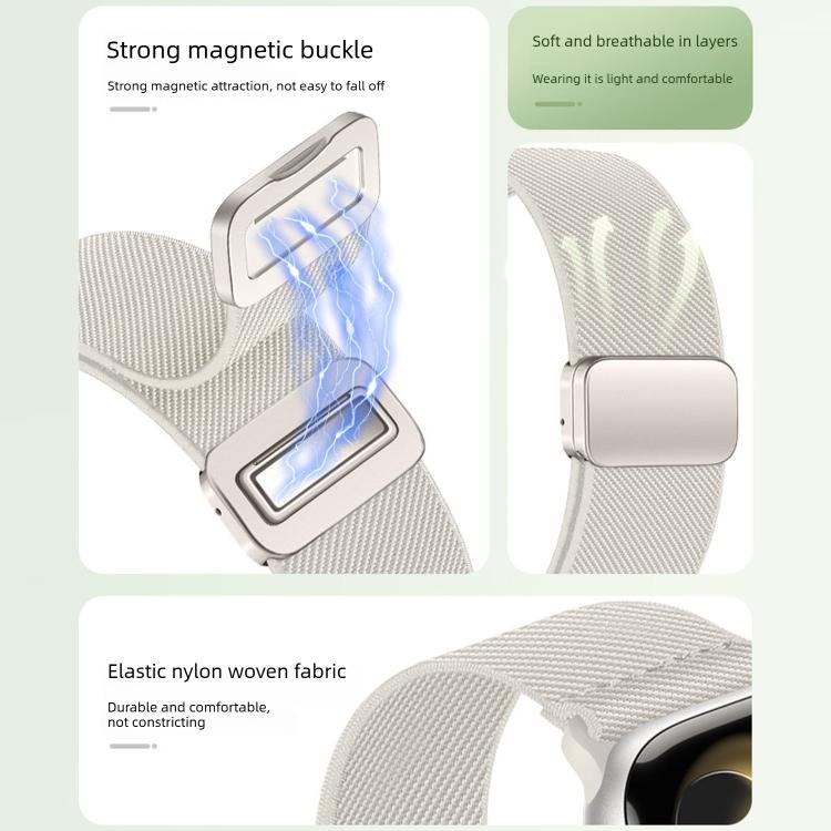 Bracelet de montre en nylon élastique à double boucle magnétique, pour Apple Watch 49mm / 46mm / 45mm / 44mm, pour Apple Watch 42mm / 41mm / 40mm / 38mm