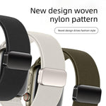 Bracelet de montre en nylon élastique à double boucle magnétique, pour Apple Watch 49mm / 46mm / 45mm / 44mm, pour Apple Watch 42mm / 41mm / 40mm / 38mm