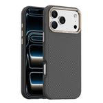 Mocome Coque de téléphone antichoc magnétique texturée en fibre de carbone Kevlar, Pour iPhone 17 Pro Max