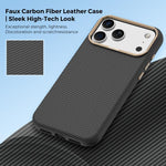Mocome Coque de téléphone antichoc magnétique texturée en fibre de carbone Kevlar, Pour iPhone 17 Pro Max