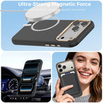 Mocome Coque de téléphone antichoc magnétique texturée en fibre de carbone Kevlar, Pour iPhone 17 Pro Max
