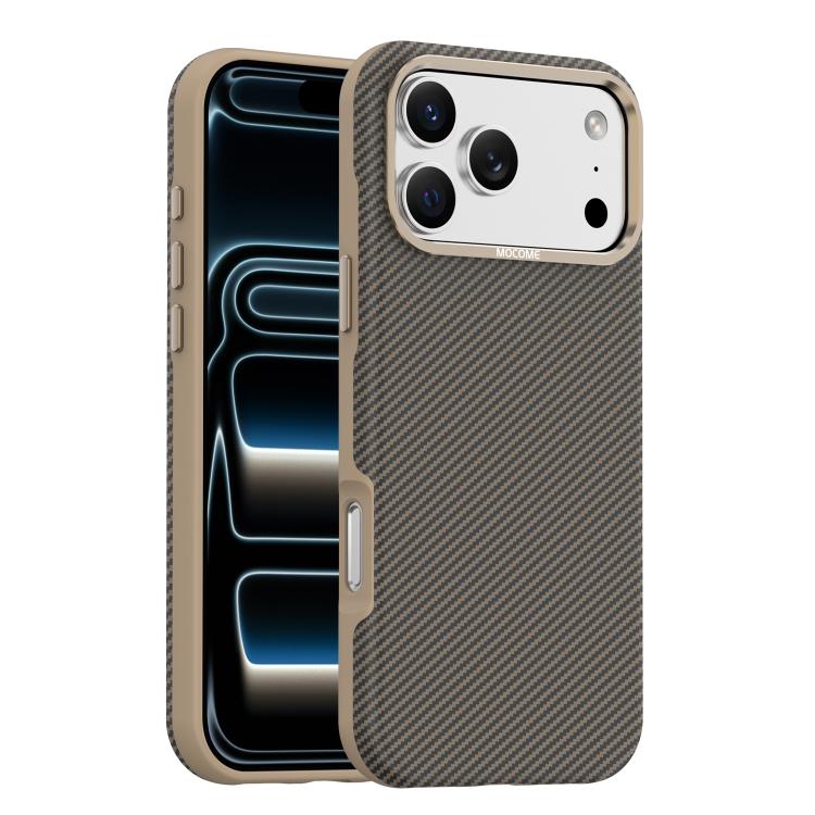 Mocome Coque de téléphone antichoc magnétique texturée en fibre de carbone Kevlar, Pour iPhone 17 Pro Max