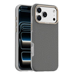 Mocome Coque de téléphone antichoc magnétique texturée en fibre de carbone Kevlar, Pour iPhone 17 Pro Max
