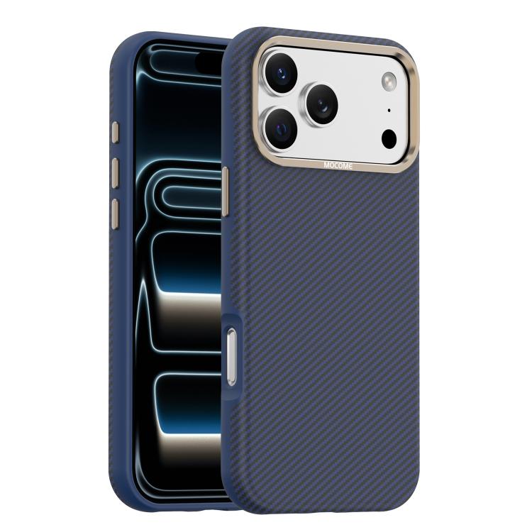Mocome Coque de téléphone antichoc magnétique texturée en fibre de carbone Kevlar, Pour iPhone 17 Pro Max