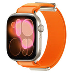 Bracelet de montre en nylon avec embout métallique magnétique à double articulation, pour Apple Watch 49mm / 46mm / 45mm / 44mm, pour Apple Watch 42mm / 41mm / 40mm / 38mm