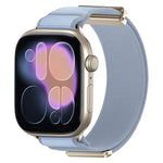 Bracelet de montre en nylon avec embout métallique magnétique à double articulation, pour Apple Watch 49mm / 46mm / 45mm / 44mm, pour Apple Watch 42mm / 41mm / 40mm / 38mm