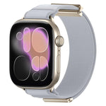 Bracelet de montre en nylon avec embout métallique magnétique à double articulation, pour Apple Watch 49mm / 46mm / 45mm / 44mm, pour Apple Watch 42mm / 41mm / 40mm / 38mm