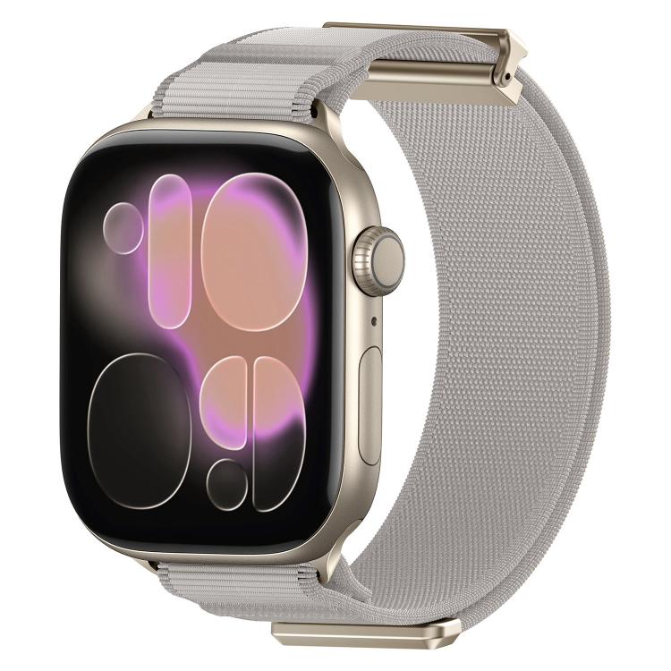 Bracelet de montre en nylon avec embout métallique magnétique à double articulation, pour Apple Watch 49mm / 46mm / 45mm / 44mm, pour Apple Watch 42mm / 41mm / 40mm / 38mm