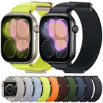 Bracelet de montre en nylon avec embout métallique magnétique à double articulation, pour Apple Watch 49mm / 46mm / 45mm / 44mm, pour Apple Watch 42mm / 41mm / 40mm / 38mm
