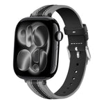 Bracelet de Montre en Cuir Véritable avec Surpiqûres Composites, Pour Apple Watch 46mm / 49mm / 45mm / 44mm, Pour Apple Watch 42mm / 41mm / 40mm / 38mm