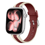 Bracelet de Montre en Cuir Véritable avec Surpiqûres Composites, Pour Apple Watch 46mm / 49mm / 45mm / 44mm, Pour Apple Watch 42mm / 41mm / 40mm / 38mm