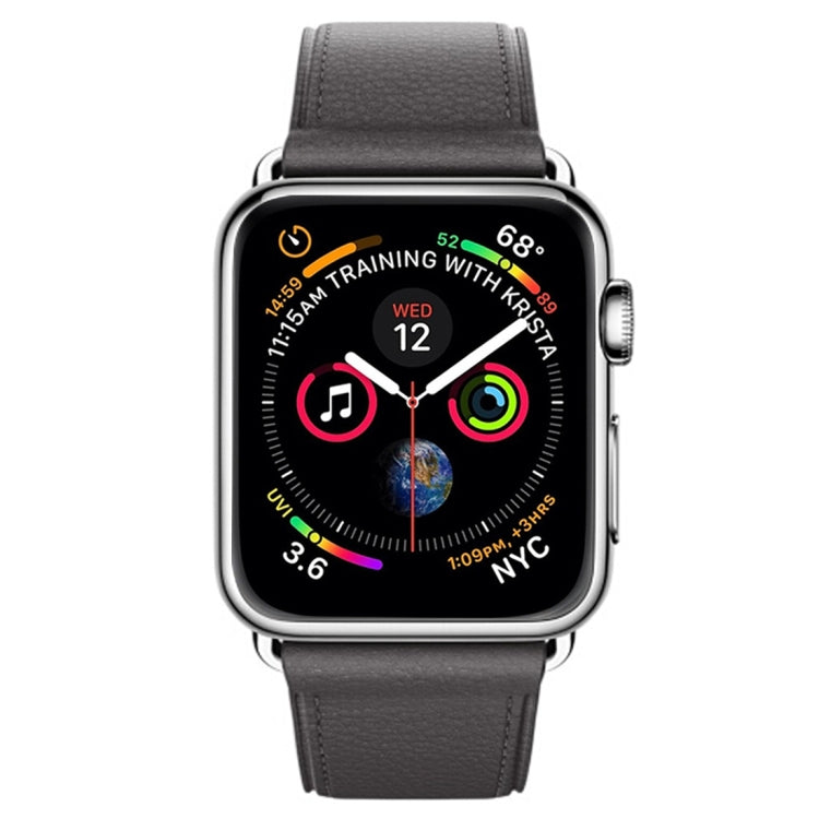 Bracelet de montre classique en cuir avec bouton pour Apple Watch Series 3, 2 et 1 (42 mm)