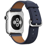 Bracelet de montre classique en cuir avec bouton pour Apple Watch Series 3, 2 et 1 (42 mm)