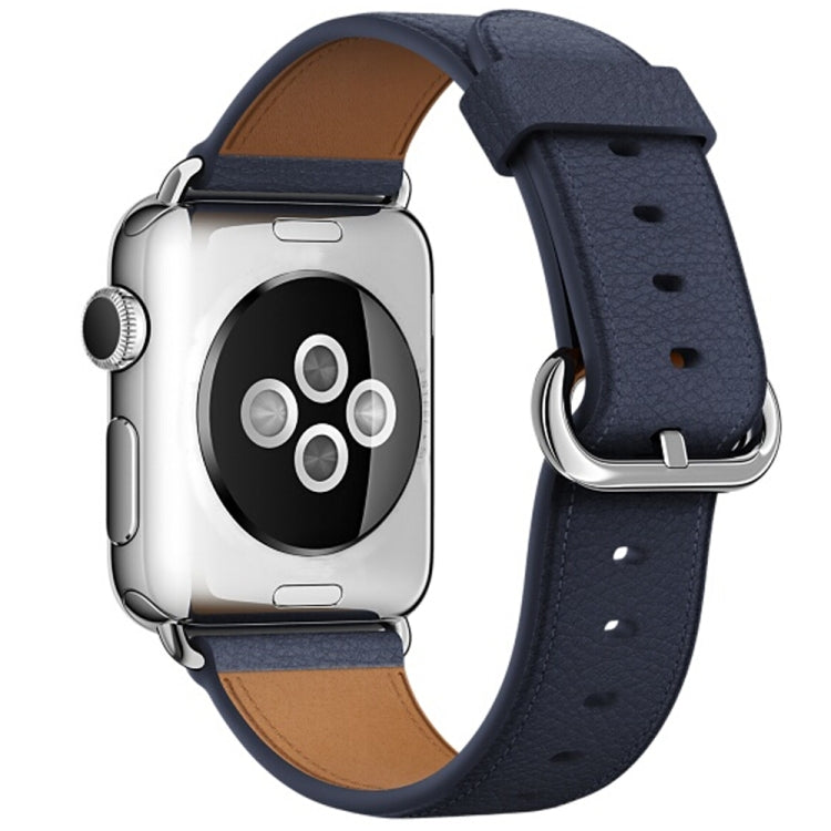 Bracelet de montre classique en cuir avec bouton pour Apple Watch Series 3, 2 et 1 (42 mm)