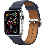 Bracelet de montre classique en cuir avec bouton pour Apple Watch Series 3, 2 et 1 (42 mm)