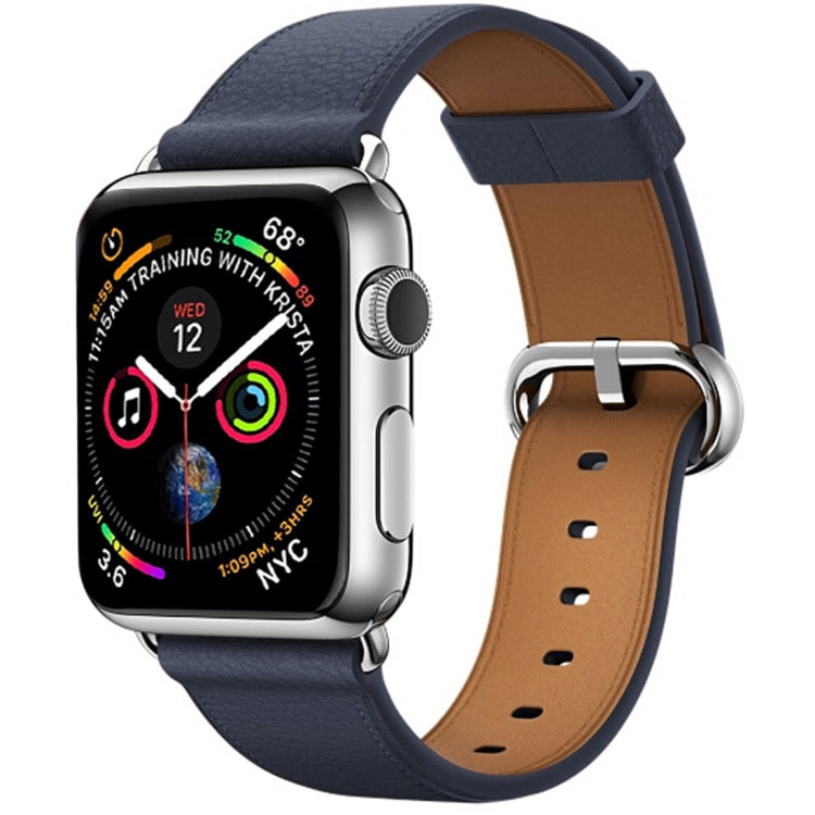 Bracelet de montre classique en cuir avec bouton pour Apple Watch Series 3, 2 et 1 (42 mm)