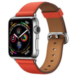 Bracelet de montre classique en cuir avec bouton pour Apple Watch Series 3, 2 et 1 (42 mm)