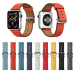 Bracelet de montre classique en cuir avec bouton pour Apple Watch Series 3, 2 et 1 (42 mm)