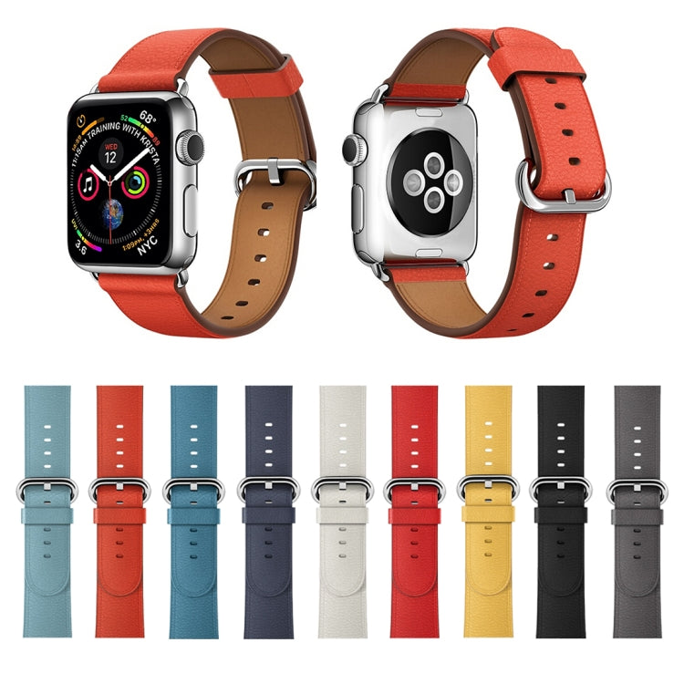 Bracelet de montre classique en cuir avec bouton pour Apple Watch Series 3, 2 et 1 (42 mm)