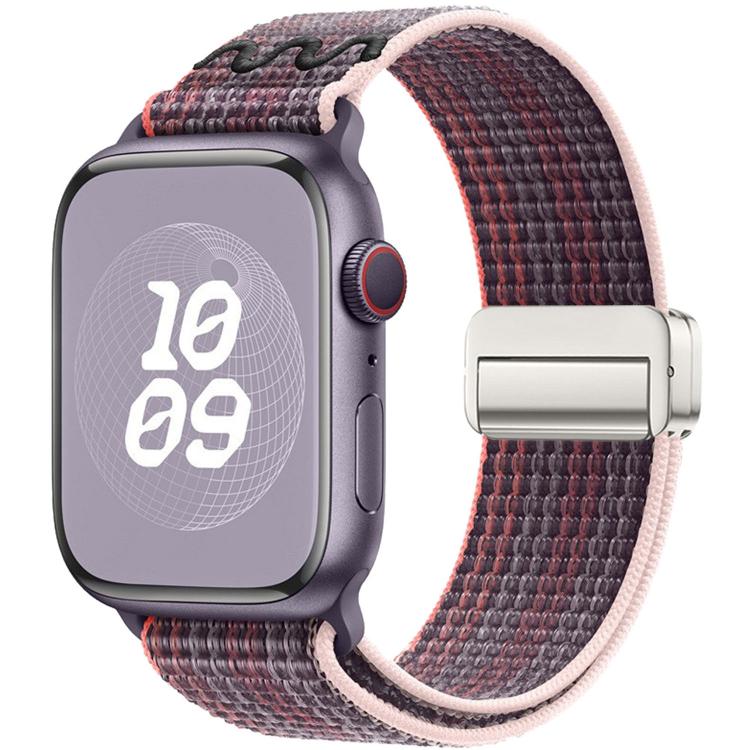 Bracelet de montre en nylon avec boucle magnétique, pour Apple Watch 46mm / 49mm / 45mm / 44mm, pour Apple Watch 42mm / 41mm / 40mm / 38mm