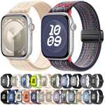 Bracelet de montre en nylon avec boucle magnétique, pour Apple Watch 46mm / 49mm / 45mm / 44mm, pour Apple Watch 42mm / 41mm / 40mm / 38mm