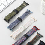 Bracelet de montre en nylon avec boucle magnétique, pour Apple Watch 46mm / 49mm / 45mm / 44mm, pour Apple Watch 42mm / 41mm / 40mm / 38mm
