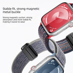 Bracelet de montre en nylon avec boucle magnétique, pour Apple Watch 46mm / 49mm / 45mm / 44mm, pour Apple Watch 42mm / 41mm / 40mm / 38mm
