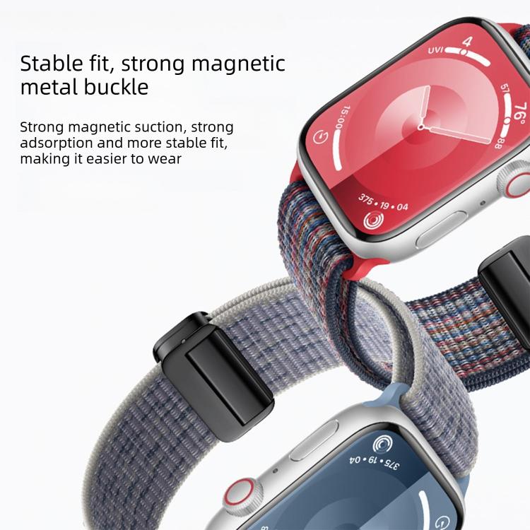 Bracelet de montre en nylon avec boucle magnétique, pour Apple Watch 46mm / 49mm / 45mm / 44mm, pour Apple Watch 42mm / 41mm / 40mm / 38mm