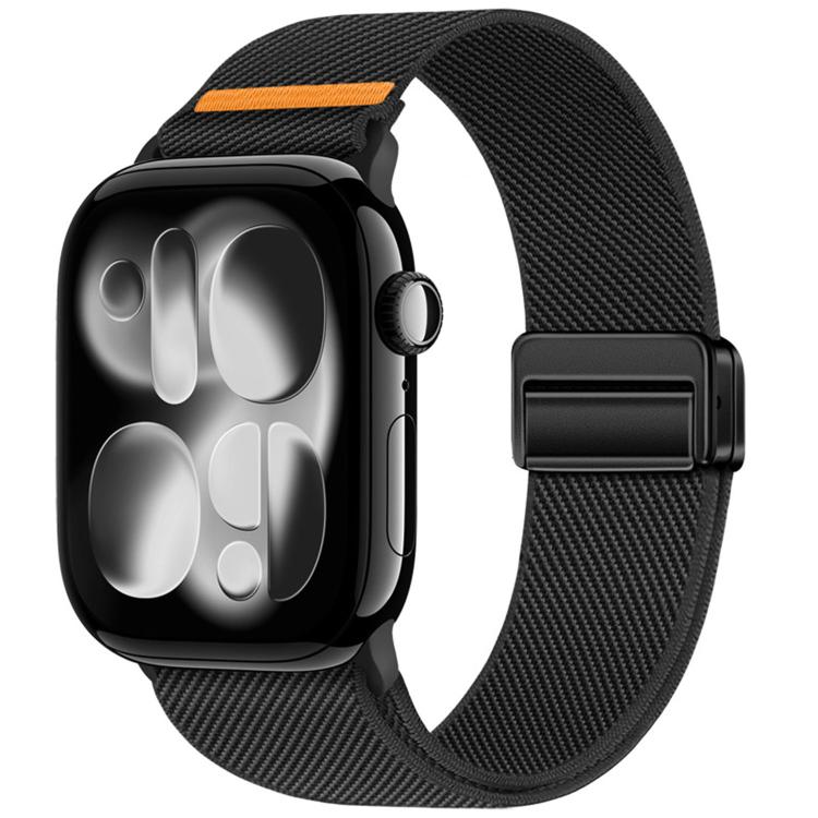 Bracelet de montre en nylon à double boucle magnétique et coutures simples, pour Apple Watch 49 mm / 46 mm / 45 mm / 44 mm, pour Apple Watch 42 mm / 41 mm / 40 mm / 38 mm
