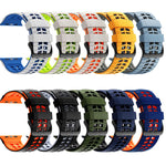 Bracelet de montre en silicone texturé à double trou et deux couleurs, pour Apple Watch 49mm / 46mm / 45mm / 44mm