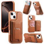 CaseNeo Étui de support pliable en cuir PU rétro avec porte-cartes élastique et dos magnétique, pour iPhone 15, pour iPhone 14 / 13, pour iPhone 14 Pro, pour iPhone 14 Pro Max, pour iPhone 13 Pro Max, pour iPhone 13 Pro