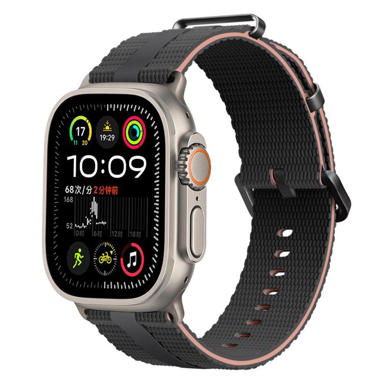 Bracelet de montre en silicone à motif ligné, pour Apple Watch 46mm / 49mm / 45mm / 44mm, pour Apple Watch 42mm / 41mm / 40mm / 38mm