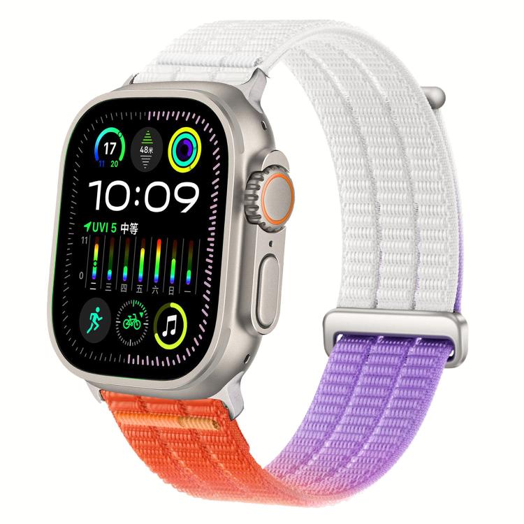 Bracelet de montre en nylon respirant Double-Link Cloud-Feel avec tête en métal, pour Apple Watch 46mm / 49mm / 45mm / 44mm, pour Apple Watch 42mm / 41mm / 40mm / 38mm