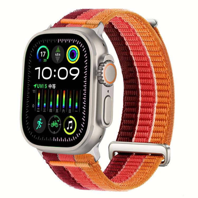 Bracelet de montre en nylon respirant Double-Link Cloud-Feel avec tête en métal, pour Apple Watch 46mm / 49mm / 45mm / 44mm, pour Apple Watch 42mm / 41mm / 40mm / 38mm