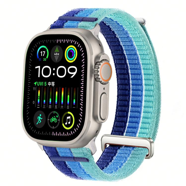 Bracelet de montre en nylon respirant Double-Link Cloud-Feel avec tête en métal, pour Apple Watch 46mm / 49mm / 45mm / 44mm, pour Apple Watch 42mm / 41mm / 40mm / 38mm