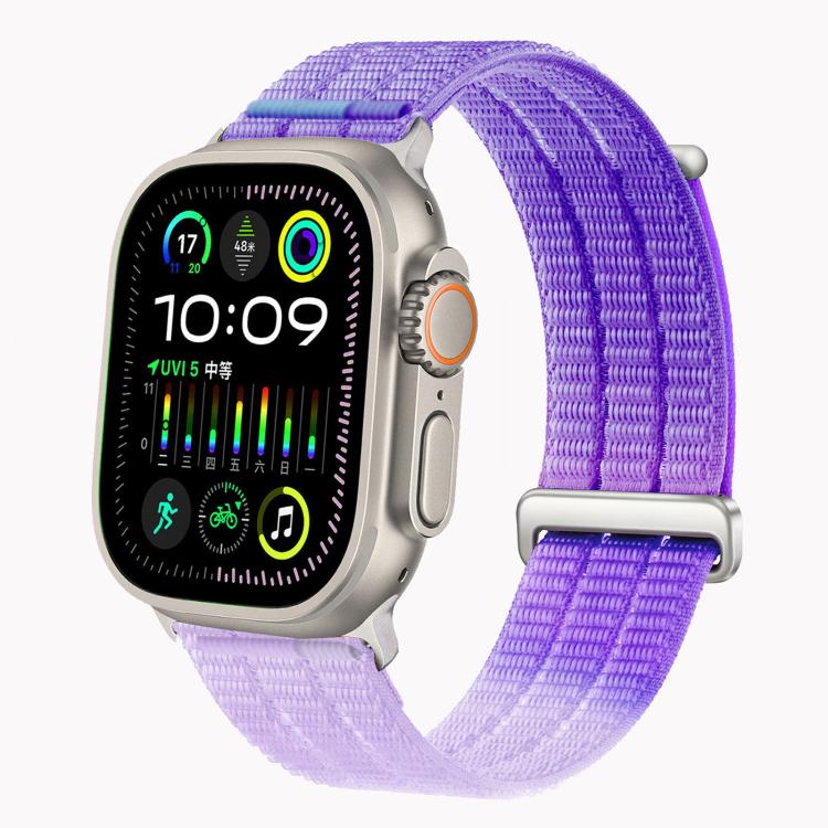 Bracelet de montre en nylon respirant Double-Link Cloud-Feel avec tête en métal, pour Apple Watch 46mm / 49mm / 45mm / 44mm, pour Apple Watch 42mm / 41mm / 40mm / 38mm