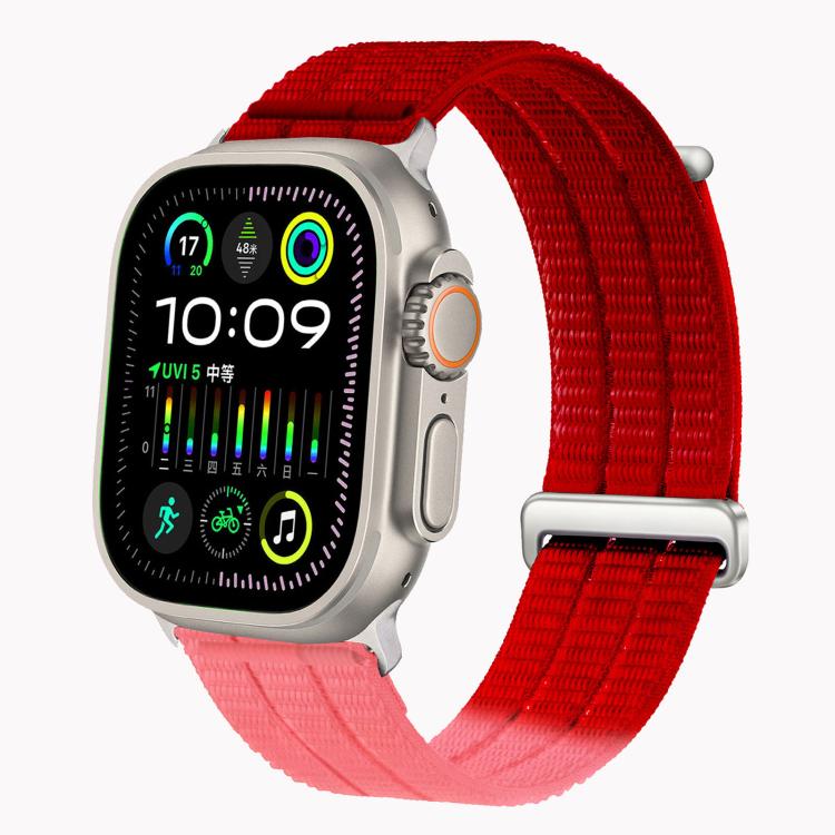 Bracelet de montre en nylon respirant Double-Link Cloud-Feel avec tête en métal, pour Apple Watch 46mm / 49mm / 45mm / 44mm, pour Apple Watch 42mm / 41mm / 40mm / 38mm